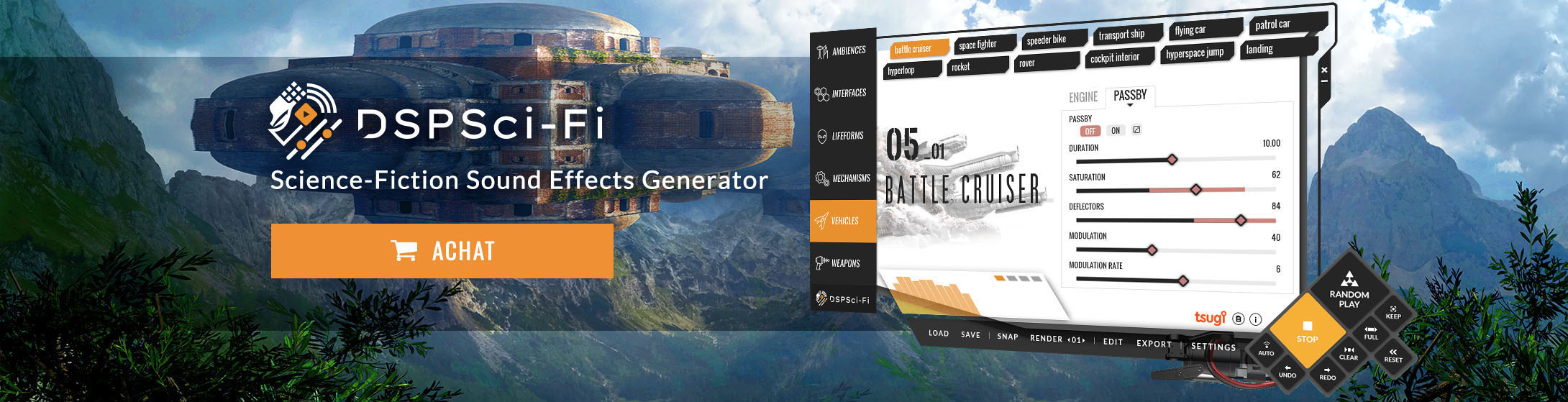 DSP Sci-fi Science-Fiction Sound Effects Generator